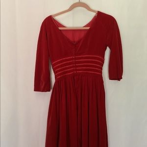 Vintage jr.theme Velvet red dress